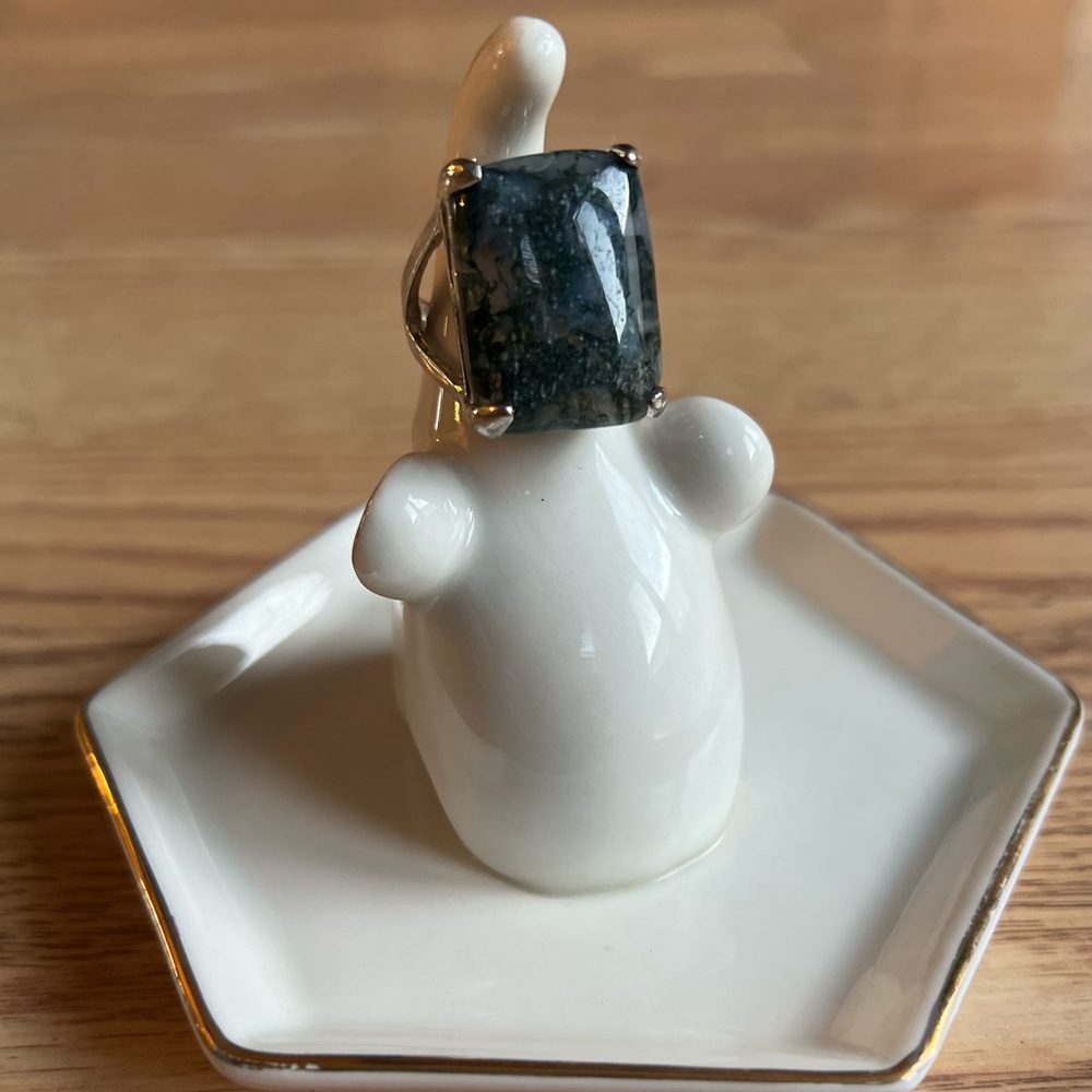 Cocktail Ring Blue/Gray Gemstone